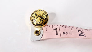 Vintage Handmade Damascene Spain 18k Gold Plated Clip-On Earrings