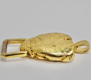 24K Gold Plated Nugget Pendent Circa 1980s
