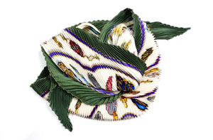 Hermes "Qu'importe le flacon" Bottle Print Silk Pleated Scarf circa 1980s