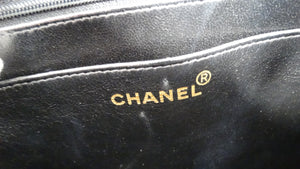 Chanel Circa 1990s Black Quilted Patent Leather Vintage Tote