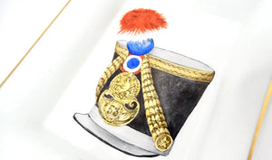 Hermes Large Porcelain French Military Hat Motif Ashtray