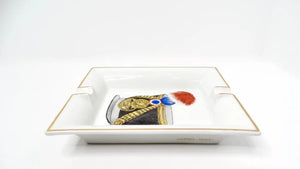 Hermes Large Porcelain French Military Hat Motif Ashtray