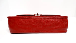 Chanel Circa 2003 Mademoiselle Red Leather Shoulder Bag