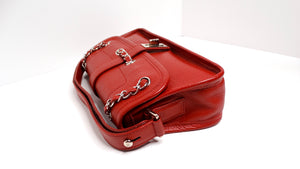 Chanel Circa 2003 Mademoiselle Red Leather Shoulder Bag