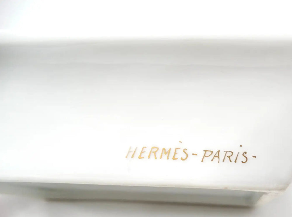 Hermes Large Porcelain French Military Hat Motif Ashtray
