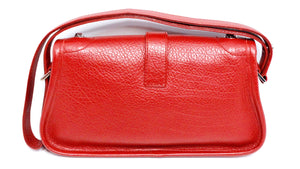 Chanel Circa 2003 Mademoiselle Red Leather Shoulder Bag