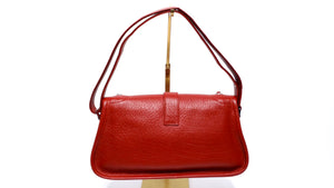 Chanel Circa 2003 Mademoiselle Red Leather Shoulder Bag