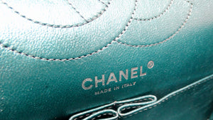 Chanel 2008 Reissue 2.55 Mademoiselle Metallic Turquoise Leather Shoulder Bag