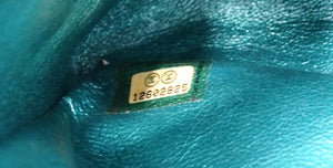 Chanel 2008 Reissue 2.55 Mademoiselle Metallic Turquoise Leather Shoulder Bag