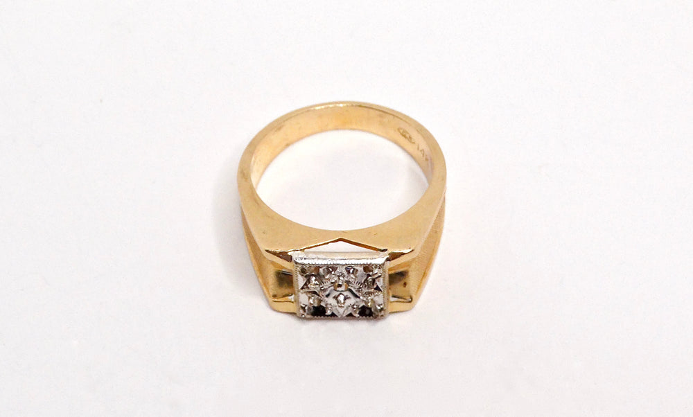 14k Yellow Gold Setting Ring Circa 1970s