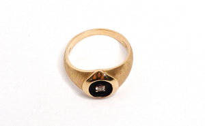 14k Yellow Gold European Cut Natural Diamond Cocktail Ring Circa 1950s