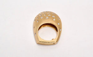 14k Gold and 25 Diamond Gauthier Jewelry Dome Ring Circa 1980s