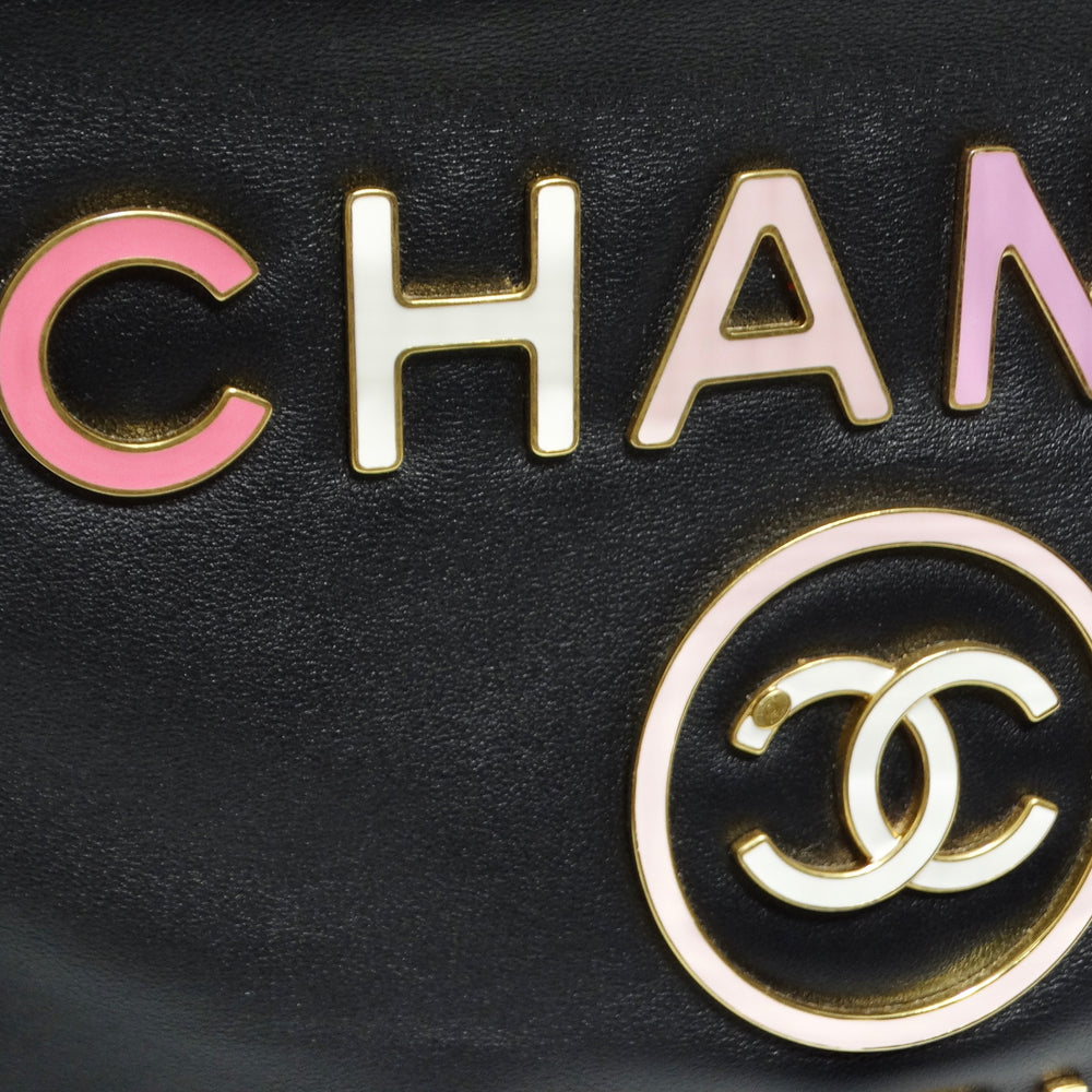 Chanel Calfskin Medium Deauville Tote Black Multicolor