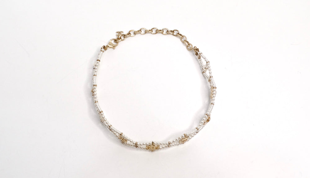 Chanel Pearl Choker Necklace With Iconic Chanel Motifs