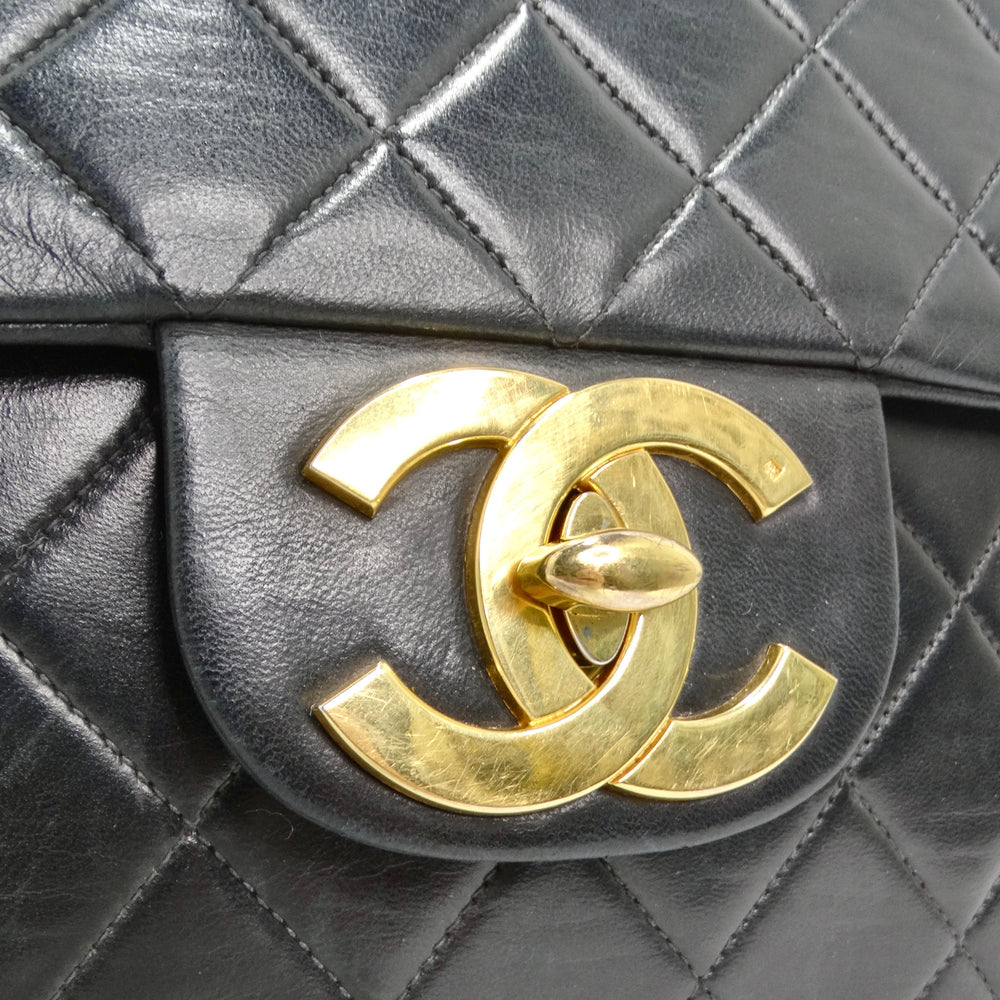 Chanel Vintage Black Jumbo CC Soft Classic Shopper Tote Bag