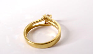 Vintage Crystal Solitaire 14k Gold Plated Ring