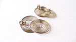 1970s Large Orbit Hoop Silver Plated Dangle Earrings