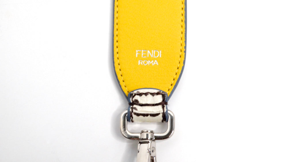 Fendi Snakeskin Two-Toned Yellow & Blue-Gray Bag Strap