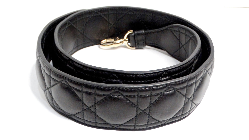 Christian Dior Lady Dior Black Leather Bag Strap