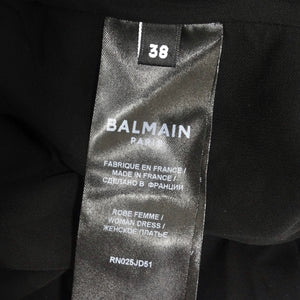 Balmain Slit Black Metallic Maxi Dress
