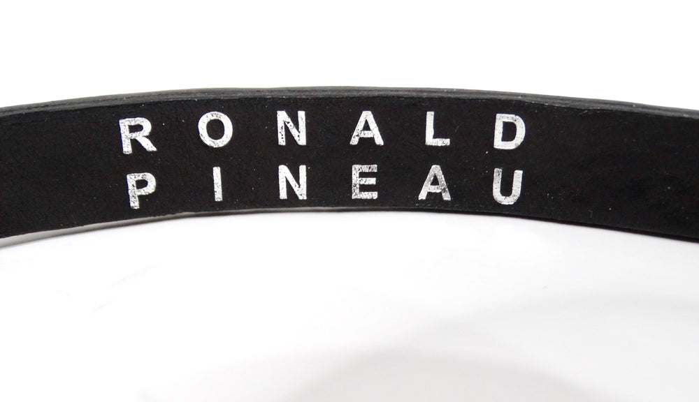 Ronald Pineau Skinny Light Brown Brass Studded Leather Belt