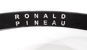 Ronald Pineau Skinny Light Brown Brass Studded Leather Belt