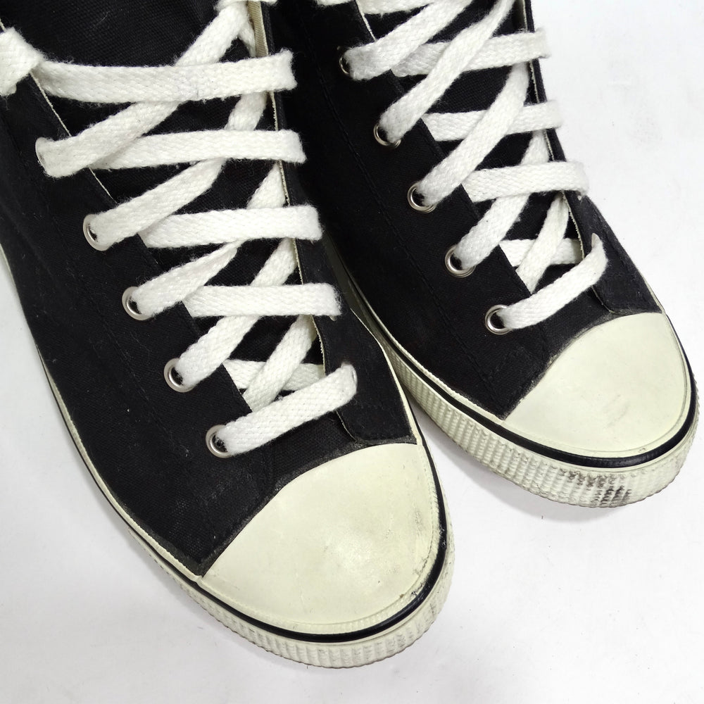Chanel 1980s CC Black High Top Sneakers