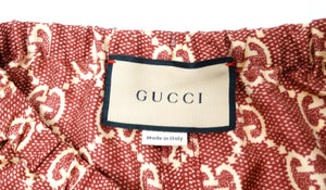 Gucci GG Supreme Silk Burgundy Track Shorts