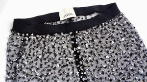 Isabel Marant Tanael Black Sheer Sequins Leggings