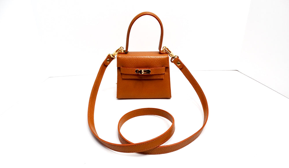 Francesco Rogani Mini Leather Top Handle Crossbody Bag