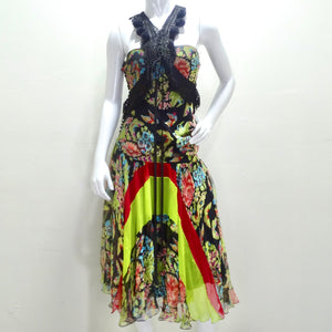 John Galliano F/W 2002 Esquimeau Printed Silk Bias Cut Dress