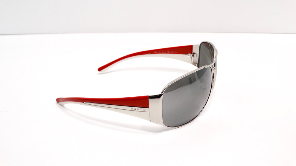 Prada Y2K Sport Aviator Mirrored Red & White Sunglasses