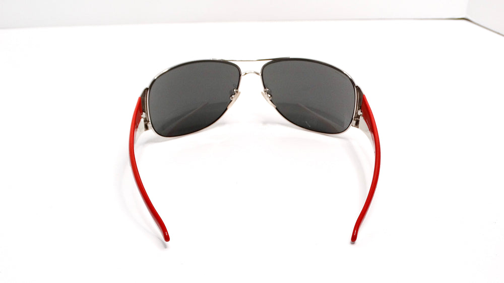 Prada Y2K Sport Aviator Mirrored Red & White Sunglasses