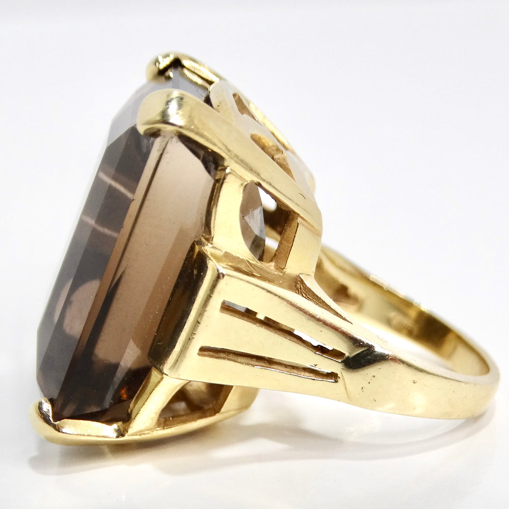 14K Gold Topaz Crown Cocktail Ring