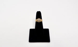 Victorian 1920s Custom Made Diamond and 10k Yellow Gold Ring