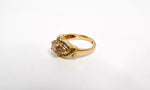 Victorian 1920s Custom Made Diamond and 10k Yellow Gold Ring