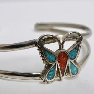 1950 Navajo Silver Butterfly Cuff Bracelet