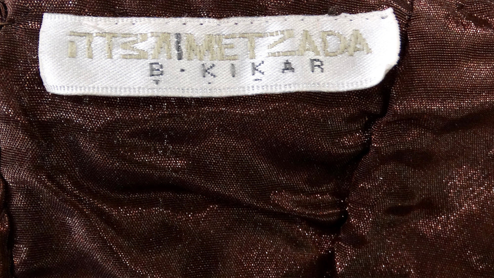 Y2K Brown & Multicolor Beaded Bustier Lace-Up Halter Top