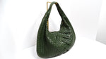 Bottega Veneta Circa 1990s Green Intrecciato Leather Woven Hobo Bag