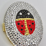 1970s Crystal Lady Bug Compact Mirror