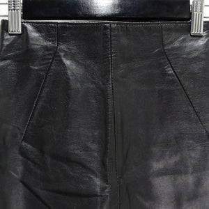 Michael Hoban 1980s Black Leather Pencil Skirt