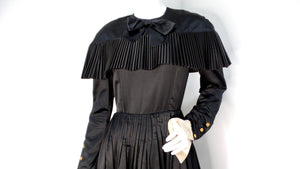 Chanel Boutique Circa 1980s Black Silk Pleated Ball Gown