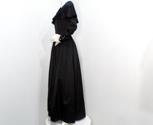 Chanel Boutique Circa 1980s Black Silk Pleated Ball Gown