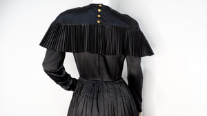 Chanel Boutique Circa 1980s Black Silk Pleated Ball Gown