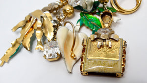 1980s Lunch At The Ritz Maximalist Charm Dangle Earrings