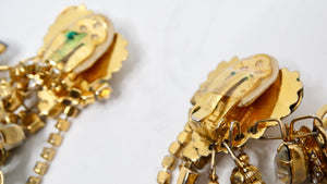 1980s Lunch At The Ritz Maximalist Charm Dangle Earrings