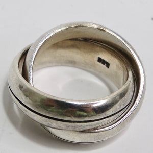 1970 Silver 925 Cartier Style Double Band Ring