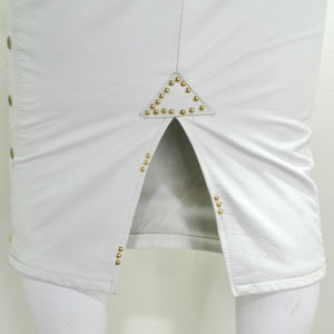 Jacques Lelong 1980s White Leather Studded Dress Jacques Lelong 1980s White Leather Studded Dress