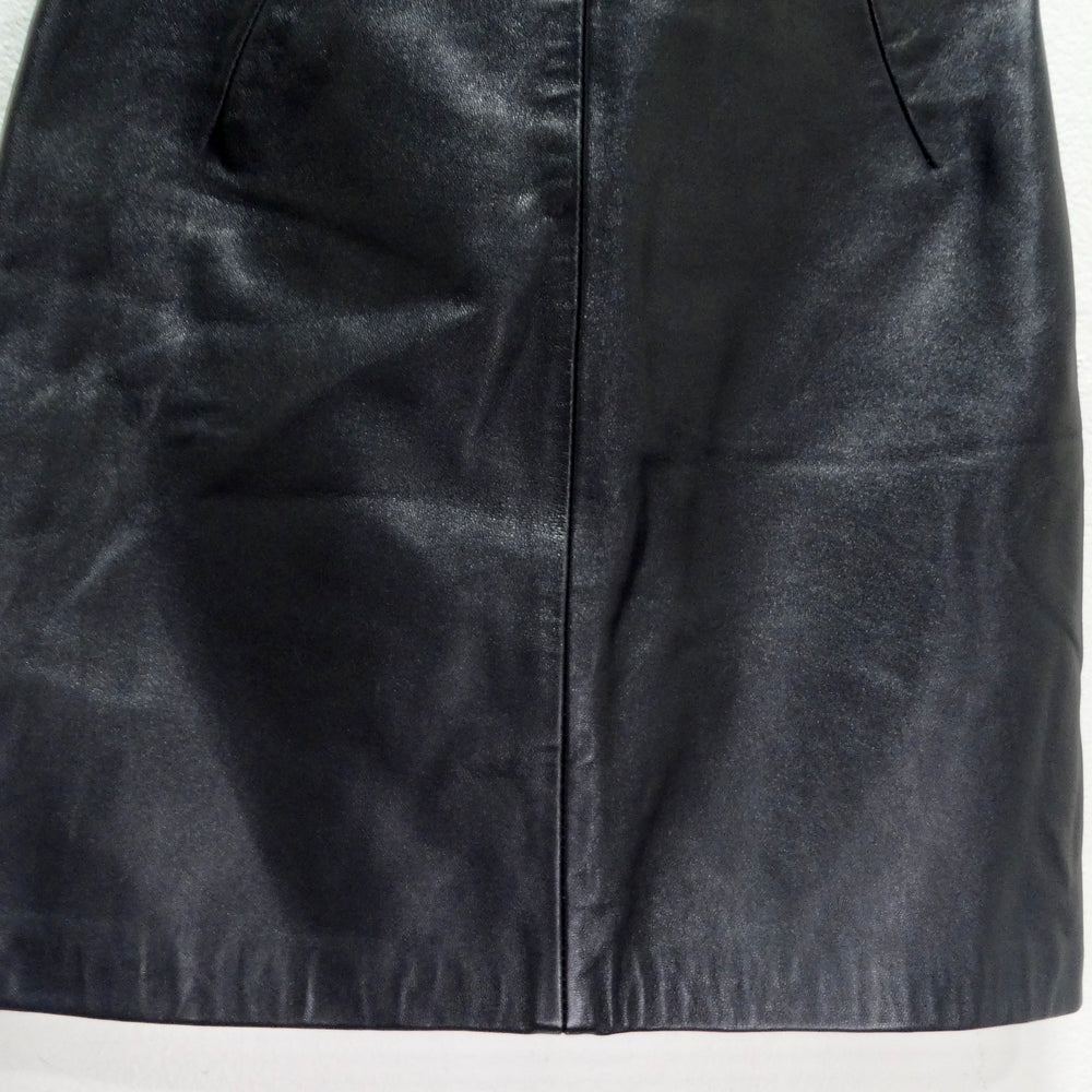 Michael Hoban 1980s Black Leather Mini Skirt