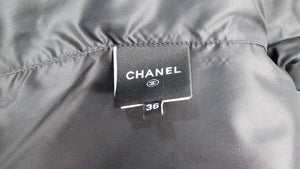 Chanel 2008 Black Camouflage & Blue Leather Bomber Jacket